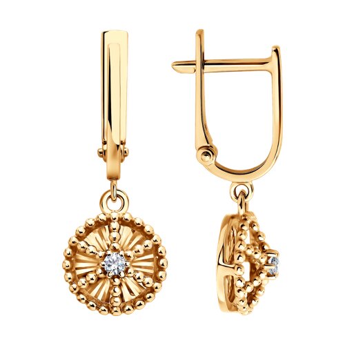 Серьги Diamant - Золото 585, Фианит (арт. 51-121-01549-1)