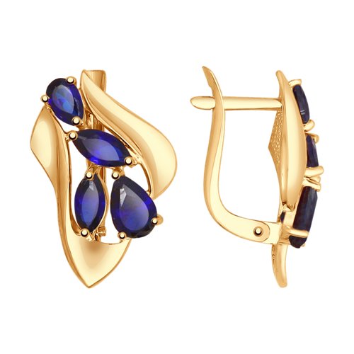Серьги SOKOLOV - Золото 375, Синтетический сапфир (арт. 37724804)