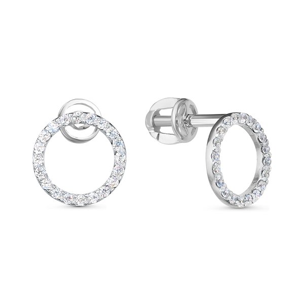 Серьги Иллада - Серебро 925, Фианит (арт. с050807)