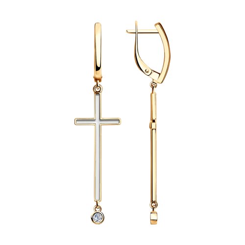 Серьги SOKOLOV - Серебро 925, Фианит, Эмаль (арт. 93020954)