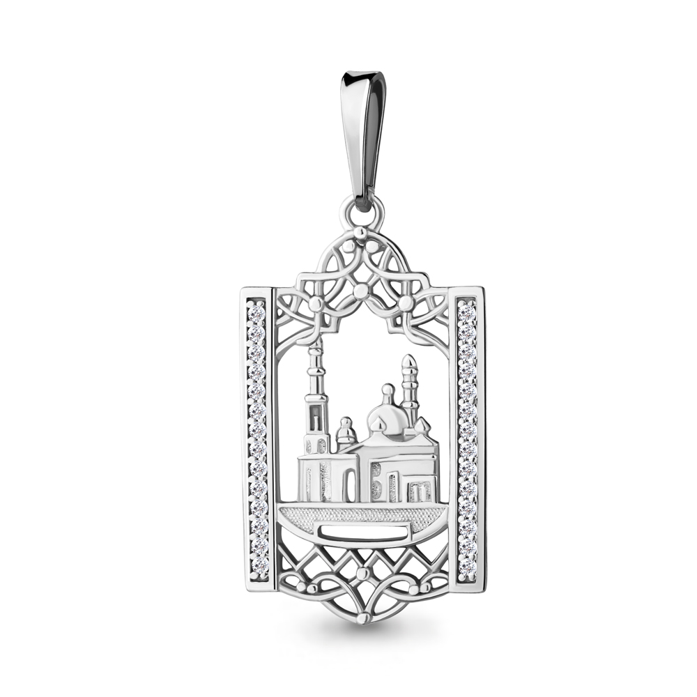 Подвеска Аквамарин - Серебро 925, Фианит (арт. 22768А.5)