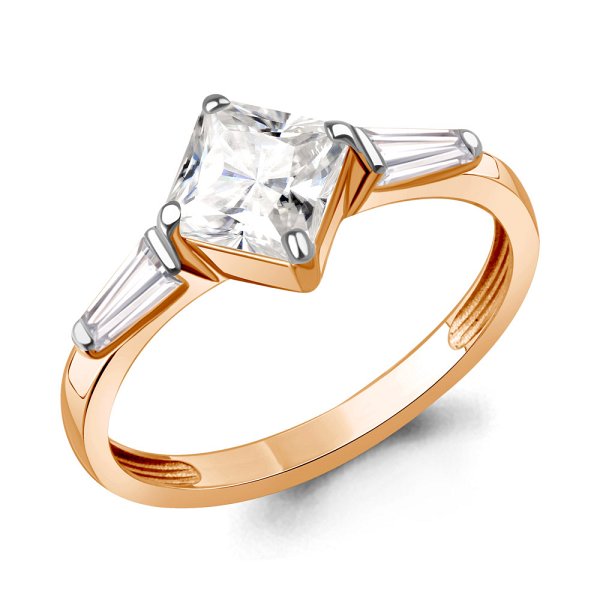 Кольцо Аквамарин - Серебро 925, Фианит (арт. 600655.6)