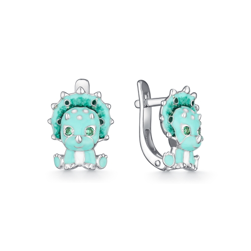 Серьги Мириада - Серебро 925, Фианит, Эмаль (арт. 901022101)