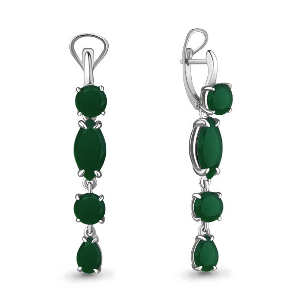 Серьги Аквамарин - Серебро 925, Агат (арт. 4455609.5)