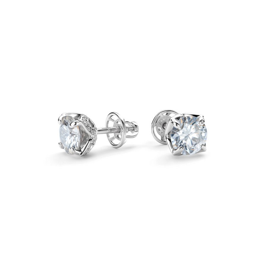 Серьги Дар - Серебро 925, Синтетический муассанит, Фианит (арт. С-5162рс1612800)