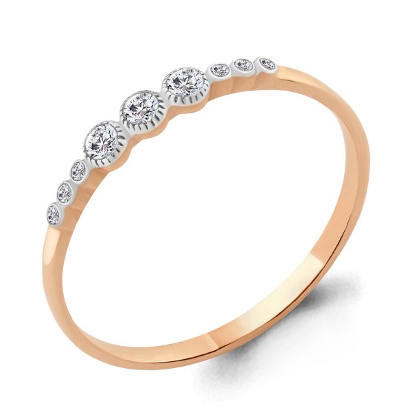 Кольцо Аквамарин - Золото 585, Фианит (арт. 68035А.1)