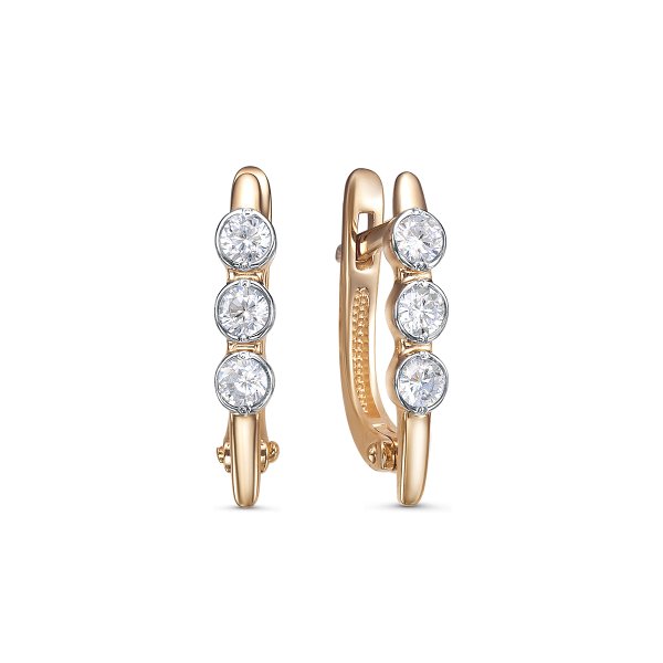 Серьги ЮК Гранат - Золото 585, Фианит (арт. 21803672)