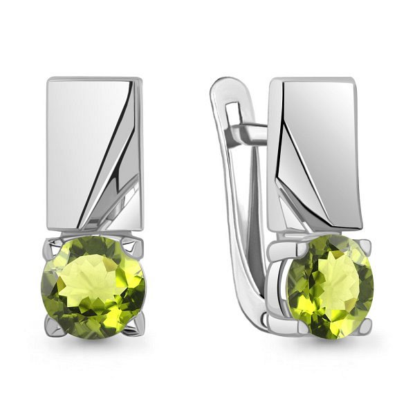 Серьги Аквамарин - Серебро 925, Хризолит (арт. 4795907.5)