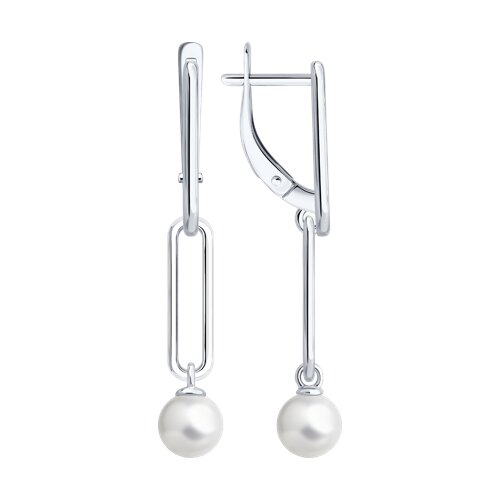 Серьги Diamant - Серебро 925, Жемчуг имитация (арт. 94-121-02378-1)