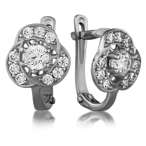 Серьги Галатея - Серебро 925, Фианит (арт. 3269.1)