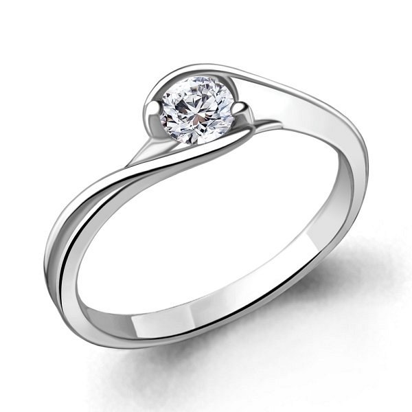 Кольцо Аквамарин - Серебро 925, Фианит (арт. 661061.5)