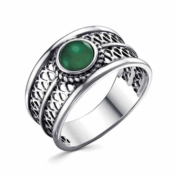 Кольцо Красная пресня - Серебро 925, Синтетический агат (арт. 23314882за)