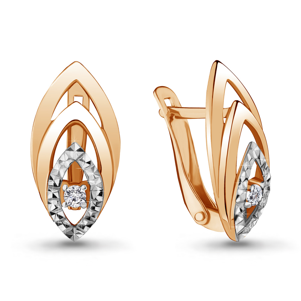 Серьги Аквамарин - Серебро 925, Фианит (арт. 48032А.6)