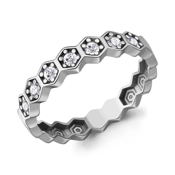 Кольцо Аквамарин - Серебро 925, Фианит (арт. 600343А.5)