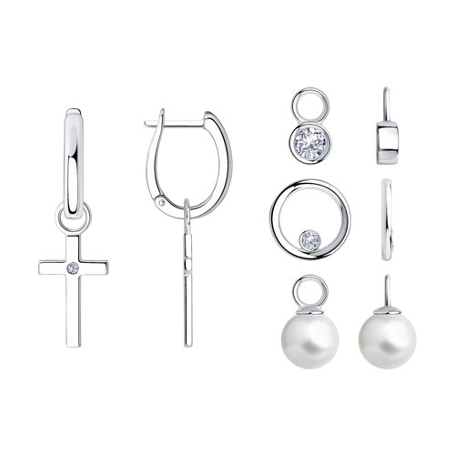 Серьги SOKOLOV - Серебро 925, Жемчуг культивированный, Фианит (арт. 94024208)