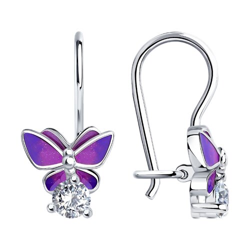 Серьги SOKOLOV - Серебро 925, Фианит, Эмаль (арт. 94021193)