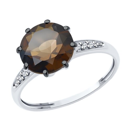 Кольцо Diamant - Серебро 925, Раухтопаз, Фианит (арт. 94-310-02040-3)