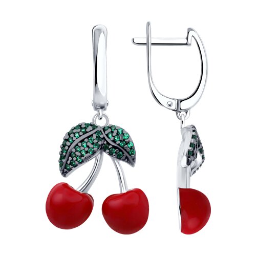 Серьги SOKOLOV - Серебро 925, Фианит, Эмаль (арт. 94027006)