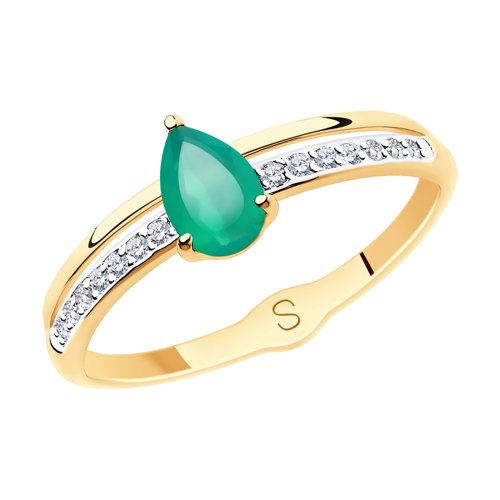 Кольцо SOKOLOV - Золото 375, Агат, Фианит (арт. 37715586)