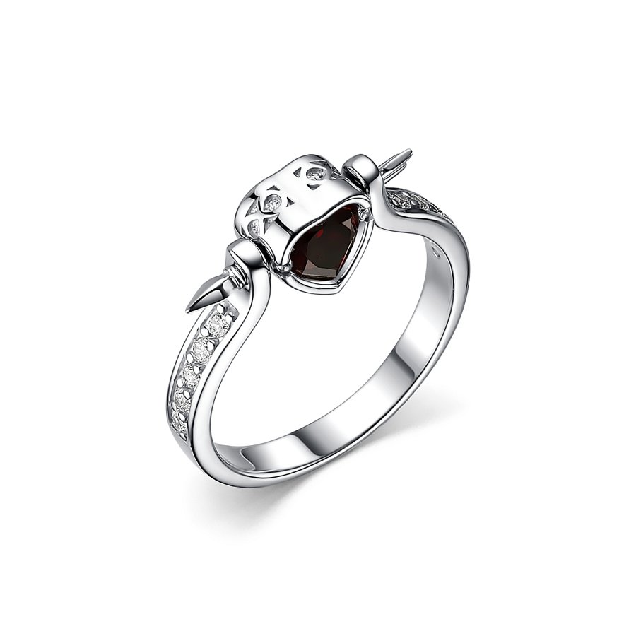 Кольцо Дар - Серебро 925, Гранат, Фианит (арт. К-2372рс40400)