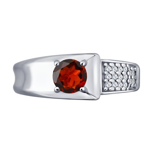Кольцо SOKOLOV - Серебро 925, Гранат, Фианит (арт. 92014948)