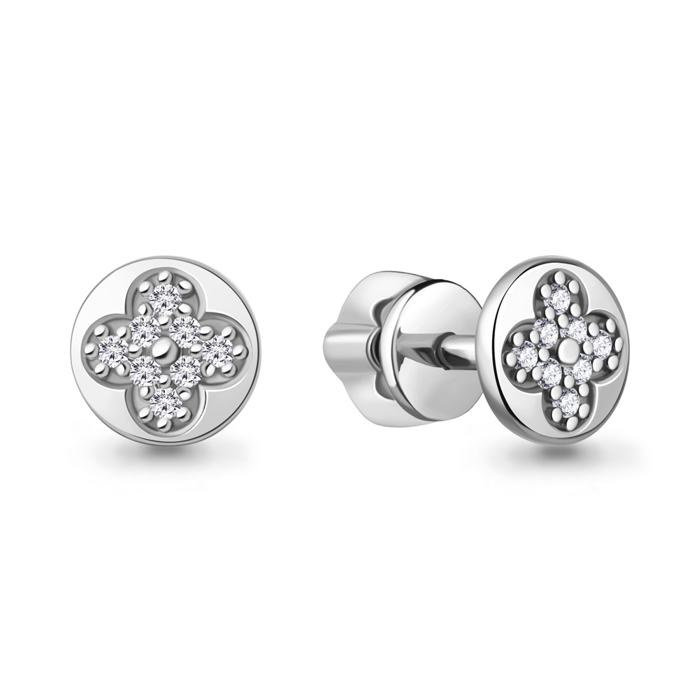 Серьги Аквамарин - Серебро 925, Фианит (арт. 400591А.5)