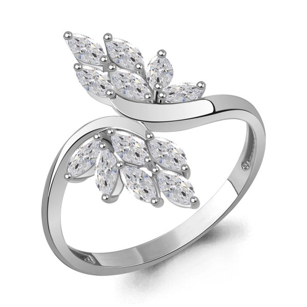 Кольцо Аквамарин - Серебро 925, Фианит (арт. 600095.5)