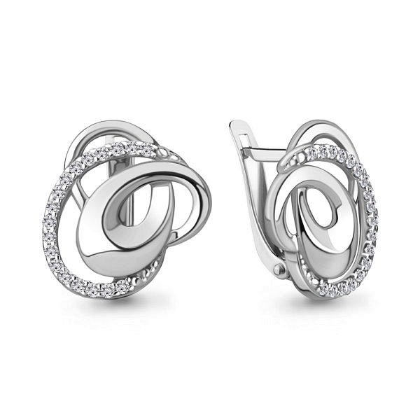 Серьги Аквамарин - Серебро 925, Фианит (арт. 49197А.5)