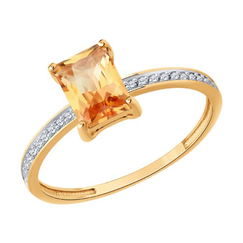 Кольцо SOKOLOV - Золото 585, Топаз, Фианит (арт. 717218)