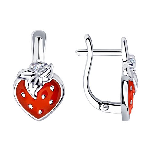 Серьги SOKOLOV - Серебро 925, Фианит, Эмаль (арт. 94023703)