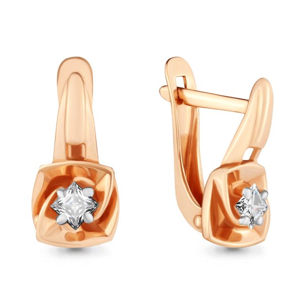 Серьги Аквамарин - Золото 585, Фианит (арт. 46408.1)