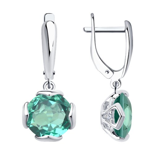 Серьги SOKOLOV - Серебро 925, Кварц, Фианит (арт. 92022047)