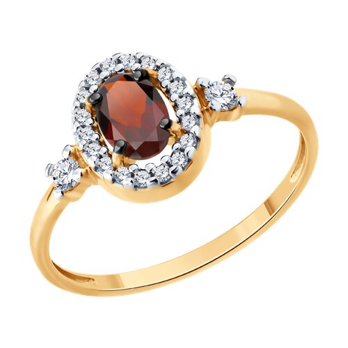 Кольцо SOKOLOV - Серебро 925, Гранат, Фианит (арт. 92014628)