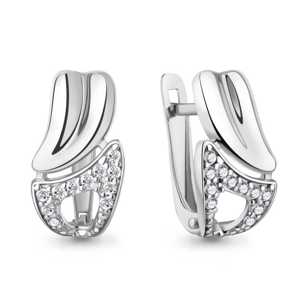 Серьги Аквамарин - Серебро 925, Фианит (арт. 49994А.5)