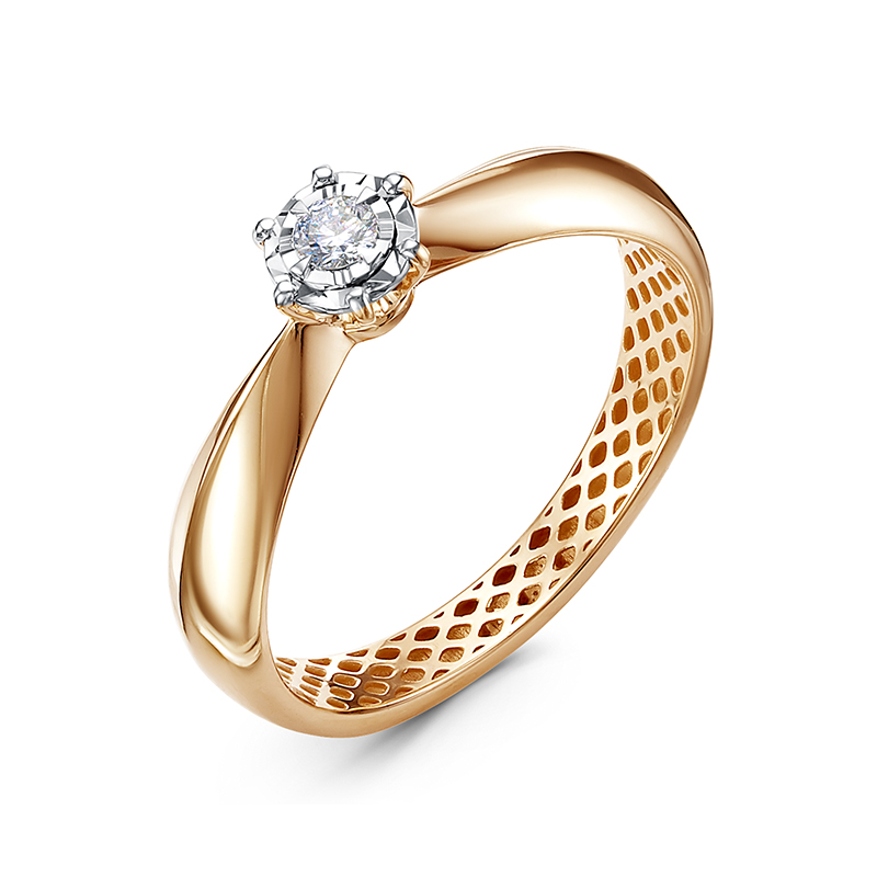 Кольцо Дельта - Золото 585, Бриллиант (арт. ди110652р)