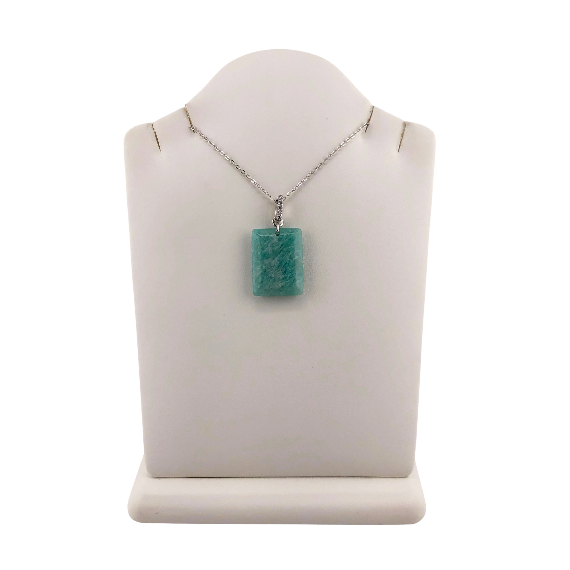 Колье Кабаровских - Серебро 925, Амазонит, Фианит (арт. 16-7042-20100)