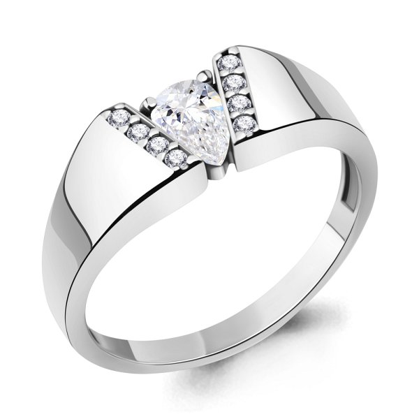 Кольцо Аквамарин - Серебро 925, Фианит (арт. 68787А.5)