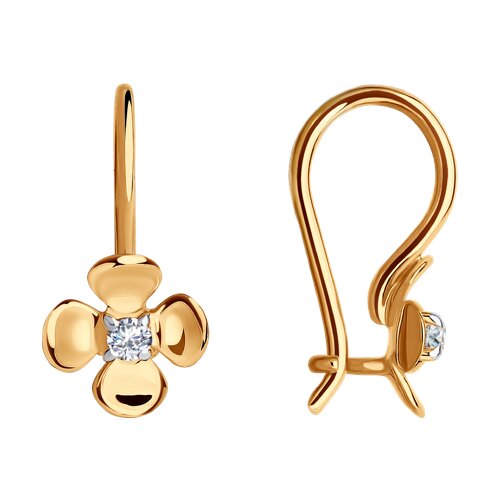 Серьги Diamant - Золото 585, Фианит (арт. 51-120-01493-1)