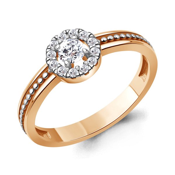 Кольцо Аквамарин - Серебро 925, Фианит (арт. 600407А.6)