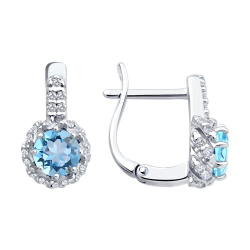 Серьги SOKOLOV - Серебро 925, Топаз, Фианит (арт. 92023170)