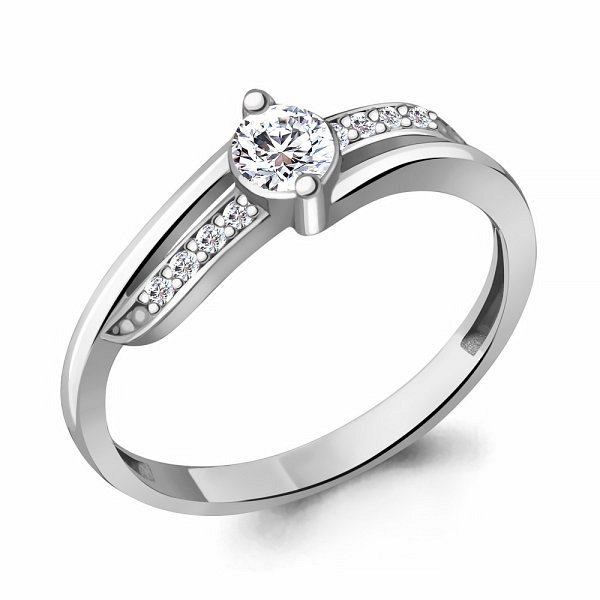 Кольцо Аквамарин - Серебро 925, Фианит (арт. 68909А.5)