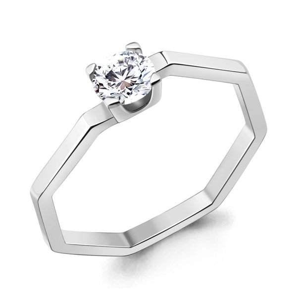 Кольцо Аквамарин - Серебро 925, Фианит (арт. 67716А.5)