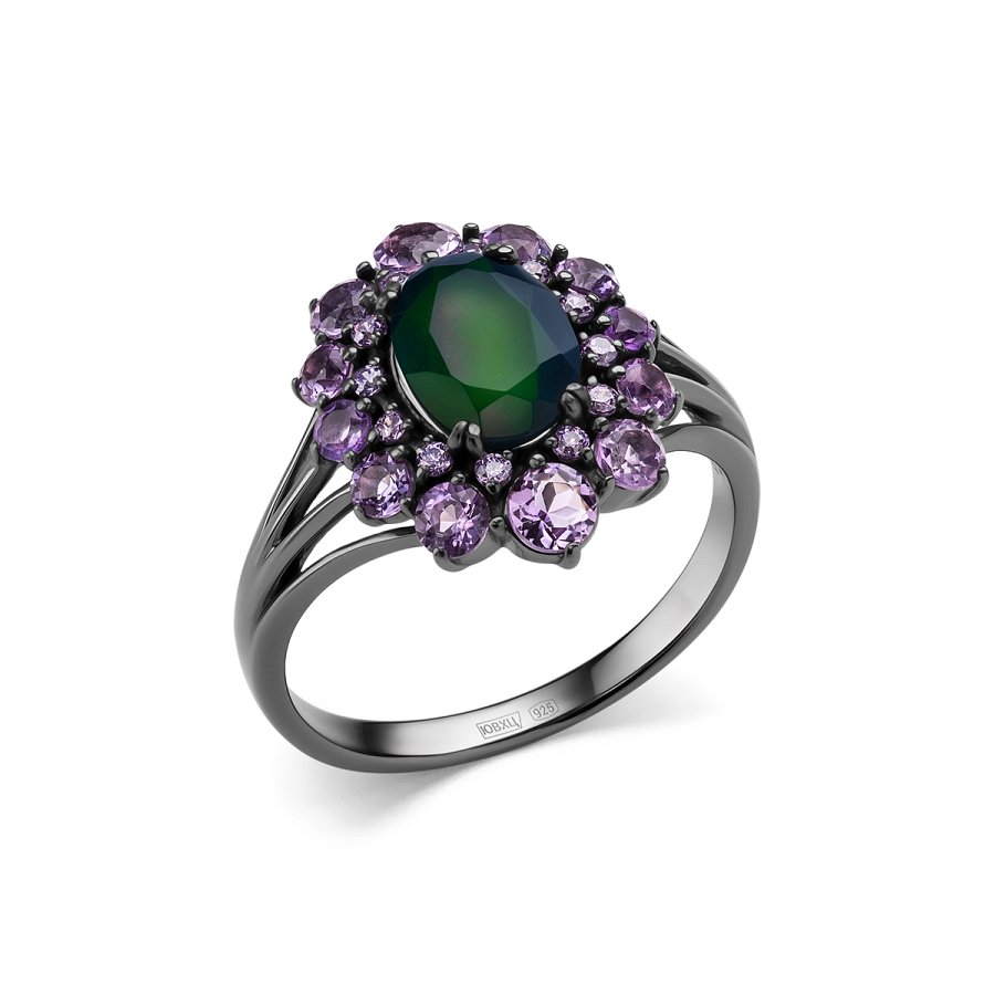 Кольцо Дар - Серебро 925, Аметист, Опал (арт. К-5166чрс11716401277)