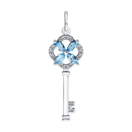 Подвеска SOKOLOV - Золото 585, Топаз, Фианит (арт. 732939-3)