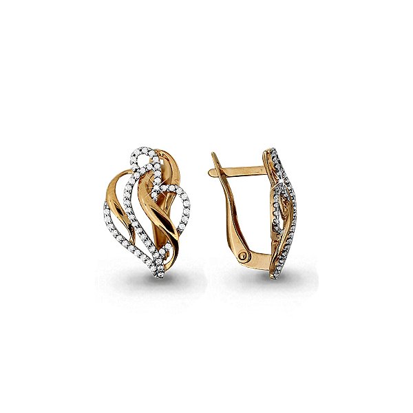 Серьги Аквамарин - Золото 375, Фианит (арт. 42701А.8)