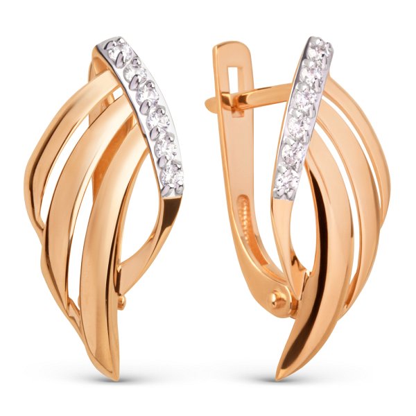 Серьги ЮФ Династия - Золото 375, Фианит (арт. 025332-5102)