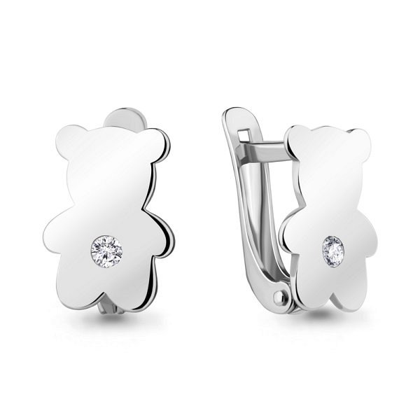 Серьги Аквамарин - Серебро 925, Фианит (арт. 49410А.5)