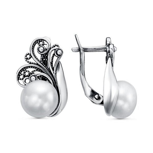 Серьги Красная пресня - Серебро 925, Жемчуг культивированный (арт. 33313138)