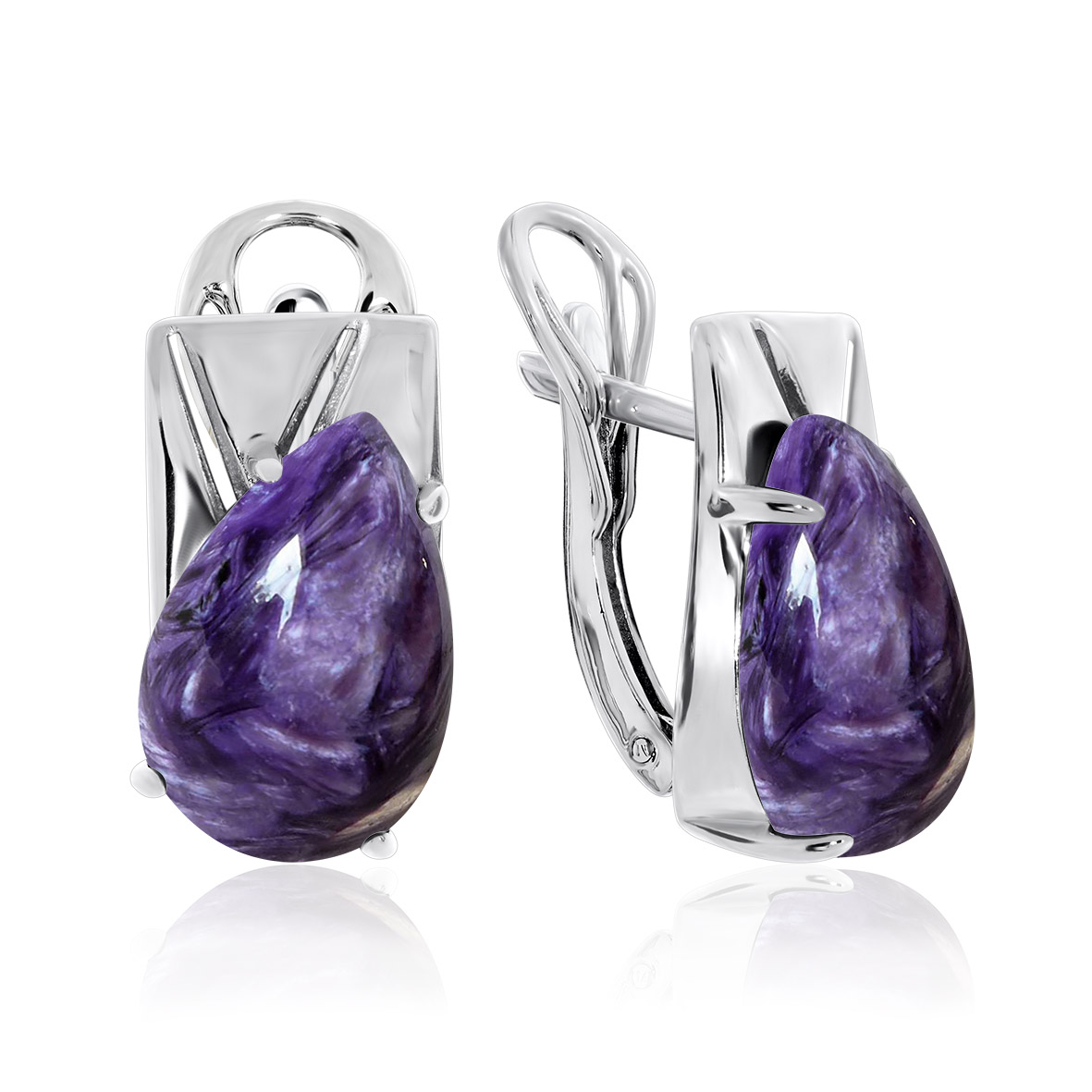 Серьги KRASNOE - Серебро 925, Чароит (арт. 2340462367)