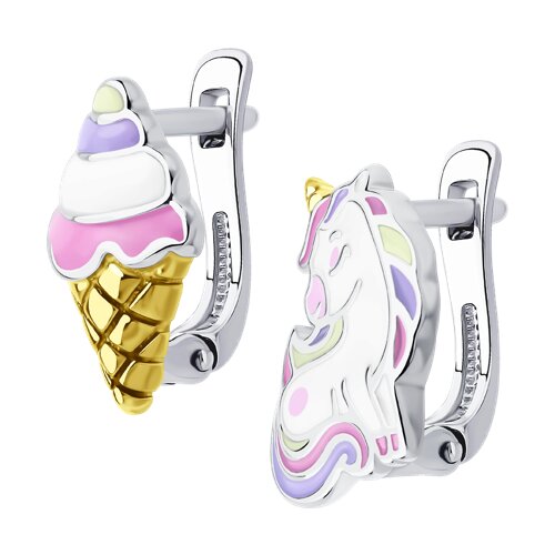 Серьги SOKOLOV - Серебро 925, Эмаль (арт. 94027109)